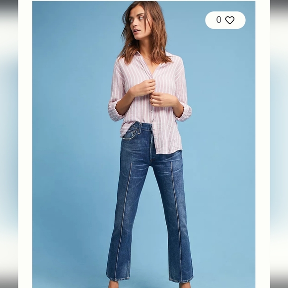 Citizens of humanity Gia ankle straight leg size 25 indigo blue pin tuck rigid - Picture 15 of 16